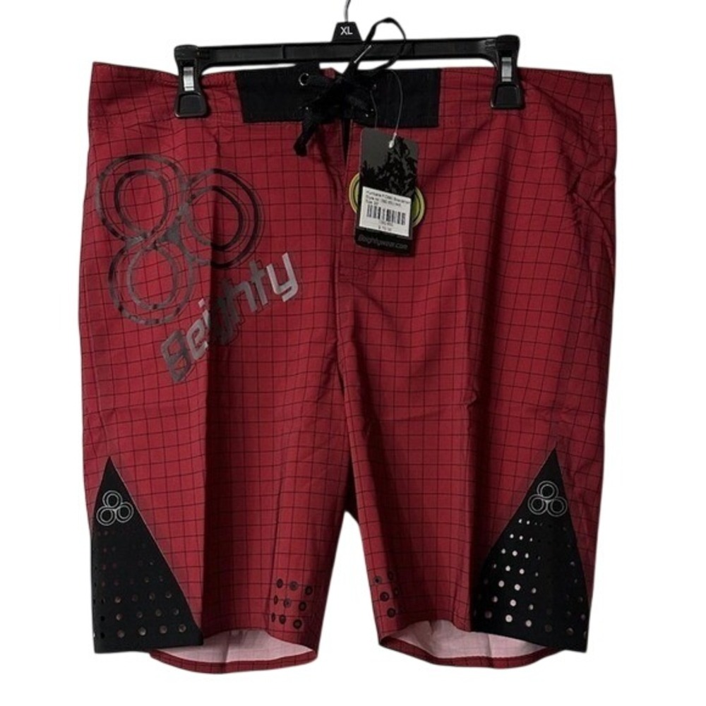 NWT 8eighty Hurricane Mens P-D880 Red Board Shorts Swimming Trunks Size 33